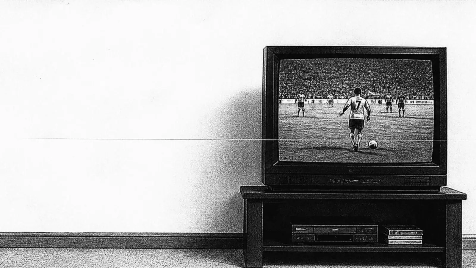 A television showing a football match